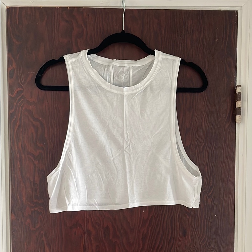 Lululemon White Sleeveless Crop Top